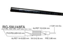 sapro Koaxiální kabel RG-59U/48FA 100m PE 6mm černý cívka venkovní