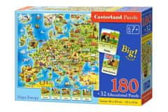 Castorland Puzzle Evropa 180 + 32 dílků