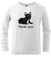 Hobbytriko Dětské tričko s buldočkem - Frenchie Lover (dlouhý rukáv) Barva: Bílá (00), Velikost: 12 let / 158 cm, Délka rukávu: Dlouhý rukáv