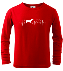 Hobbytriko Dětské tričko s jezevčíkem - Tep (dlouhý rukáv) Barva: Červená (07), Velikost: 6 let / 122 cm, Délka rukávu: Dlouhý rukáv