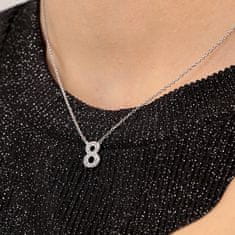 La Petite Story Ocelový náhrdelník "8" s krystaly LPS10AQK08