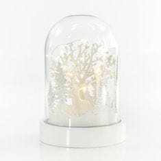 Eurolamp SA Osvětlená kopule, s jeleny a stromy, 10 LED, 12,5 x 18,5 cm, 1 ks