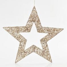 Eurolamp SA Hvězda, zlatá s glitry, 60 cm