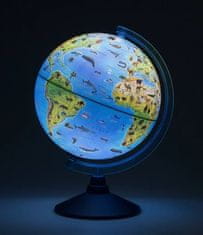 Alaysky's Globe Alaysky Globe 25 cm Zoogeografický glóbus pro děti s LED podsvícením, popisky v angličtině