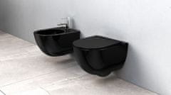 REA Závěsná WC mísa Carlo Mini Rimless Flat černá