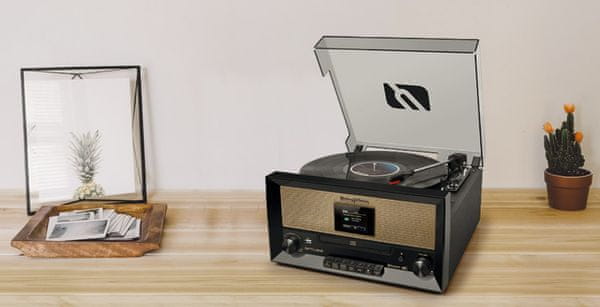 Gramorádio Muse MT-110DAB 3 rychlosti gramofonu digitální ladění rádia retro provedení CD přehrávač
