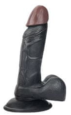 Xcock Černé dildo na přísavce, penis s varlaty