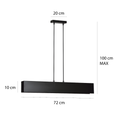 GENTOR 3 BLACK 672/3 originální černá nastavitelná kovová závěsná lampa LOFT DESIGN
