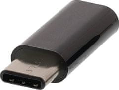 Nedis USB 2.0 adaptér/ Typ-C zástrčka – Micro B zásuvka/ černá