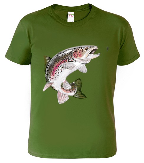 Hobbytriko Dětské rybářské tričko - Pstruh duhový Barva: Středně zelená (16), Velikost: 4 roky / 110 cm