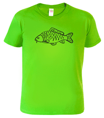 Hobbytriko Dětské rybářské tričko - Kresba kapra Barva: Apple Green (92), Velikost: 4 roky / 110 cm