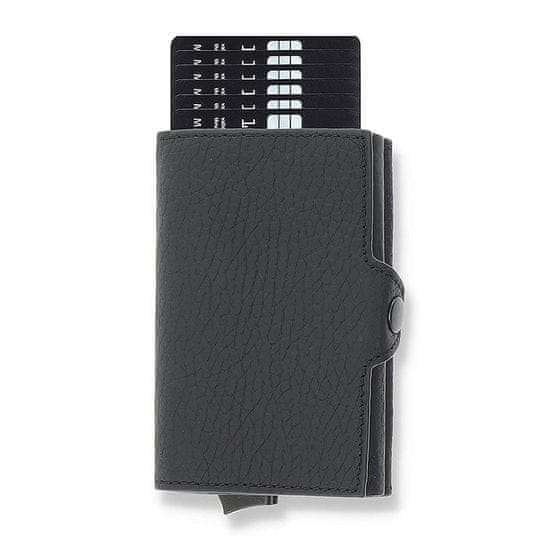 Daklos Bezpečnostní RFID peněženka a pouzdro na karty - černá pravá kůže