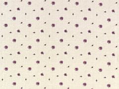 Mirtex Látka FLANEL 150 (13931-1 drobné květy fialovo-béžové) 150cm, 1 běžný metr