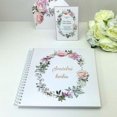 MojeParty Kniha hostů svatební – květiny – 300×300 mm