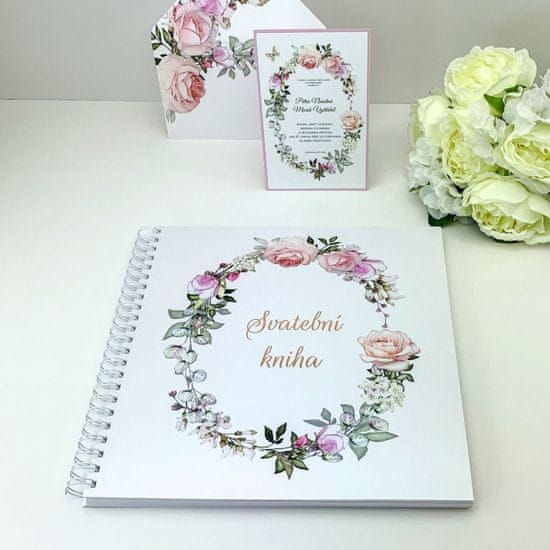 MojeParty Kniha hostů svatební – květiny – 300×300 mm