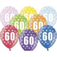 PartyDeco Balónek latexový 60. narozeniny 50 ks