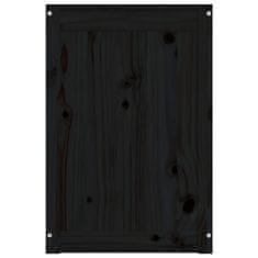 shumee Box na prádlo černý 44 x 44 x 66 cm masivní borové dřevo