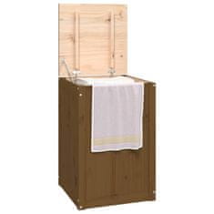 shumee Box na prádlo medově hnědý 44 x 44 x 66 cm masivní borové dřevo