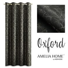 AmeliaHome Závěs Oxford Ginkgo černý, velikost 140x250