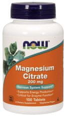 NOW Foods Magnesium Citrate (hořčík citrát), 200 mg, 100 tablet