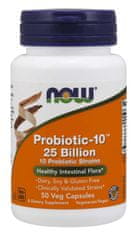 NOW Foods Probiotic-10, probiotika, 25 miliard CFU, 10 kmenů, 50 rostlinných kapslí