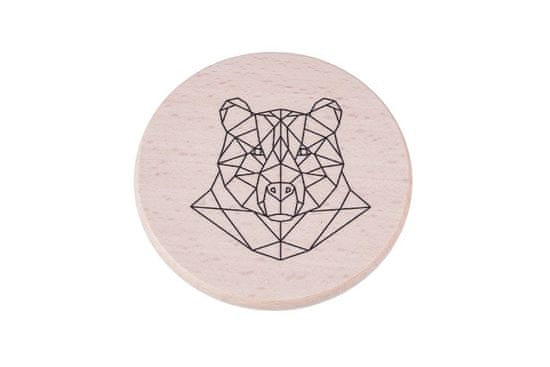 Čisté dřevo Dřevěný podtácek - Geometrický medvěd