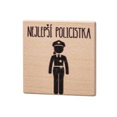 Čisté dřevo Dřevěný podtácek - Nejlepší policistka