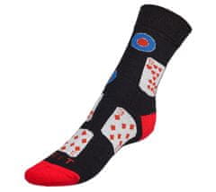Bellatex Ponožky Karty - 43-46 - černá, červená