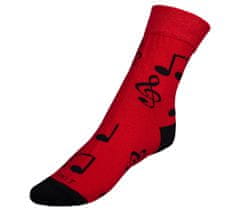 Bellatex Ponožky Noty - 39-42 - červená, černá