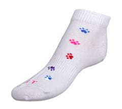 Bellatex Ponožky nízké Tlapky barevné - 43-47 - bílá