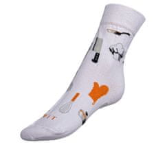 Bellatex Ponožky Kuchař - 39-42 - bílá, šedá, oranžová