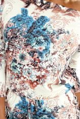 Numoco Dámské květované šaty Yspanus béžovo-modrá XS