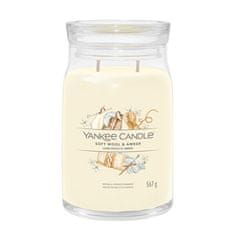 Yankee Candle Aromatická svíčka Signature sklo velké Soft Wool & Amber 567 g