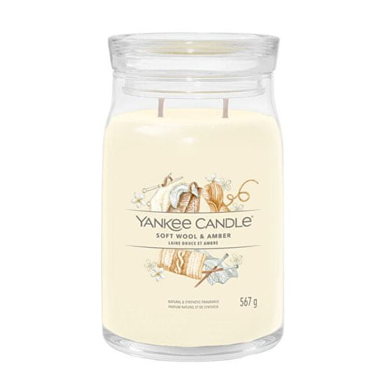 Yankee Candle Aromatická svíčka Signature sklo velké Soft Wool & Amber 567 g