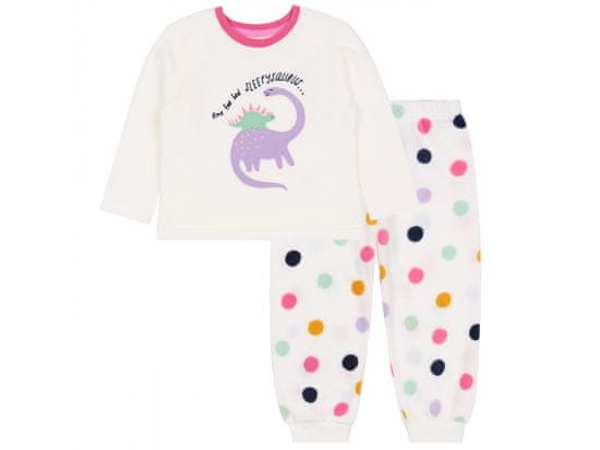 sarcia.eu Dinosaur Baby bílé puntíkované pyžamo s dlouhými kalhotami