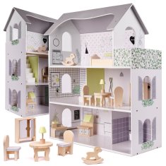 Iso Trade Moderní domeček pro panenky s doplňky - šedý | 70 cm