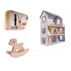 Iso Trade Moderní domeček pro panenky s doplňky - šedý | 70 cm