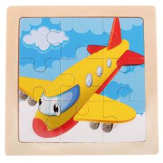 Iso Trade Dřevěné puzzle 9-dílné 11x11cm | Letadlo