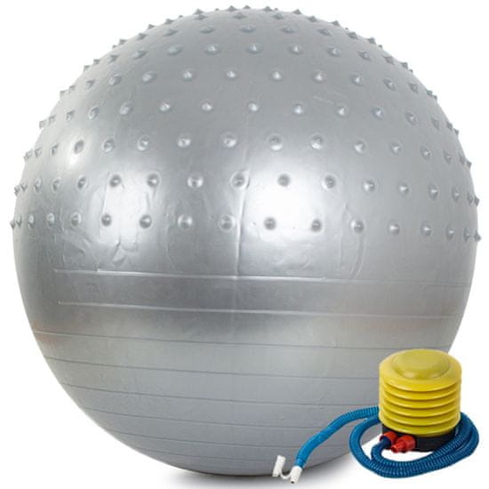 Iso Trade Gymnastický míč na cvičení + pumpa 70cm | šedá