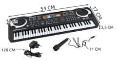 Iso Trade Elektronický keyboard pro děti + mikrofon a adaptér | 61 kláves