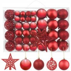 Iso Trade Vánoční koule - ozdoby + hvězda 100ks | červené