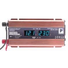 Powermat Měnič napětí 12V/230V LCD 1200W | PM-PN-1200LS