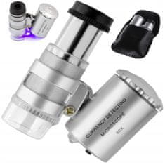 Iso Trade Kapesní mini mikroskop 60x s LED osvětlením a UV