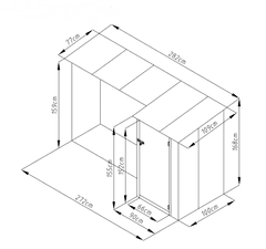 IWHOME Přístřešek na dřevo s kůlnou plechový PLUTOS A 3,07 m² antracit IWH-10230032