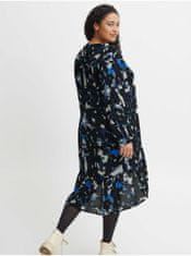 Fransa Černo-modré dámské vzorované šaty Fransa 52