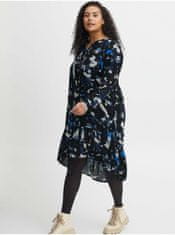 Fransa Černo-modré dámské vzorované šaty Fransa 46