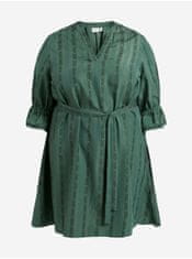 VILA Tmavě zelené dámské vzorované šaty VILA Etna 52