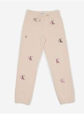 Calvin Klein Světle růžové holčičí vzorované tepláky Calvin Klein Jeans 104