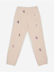 Calvin Klein Světle růžové holčičí vzorované tepláky Calvin Klein Jeans 104