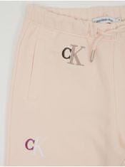 Calvin Klein Světle růžové holčičí vzorované tepláky Calvin Klein Jeans 152